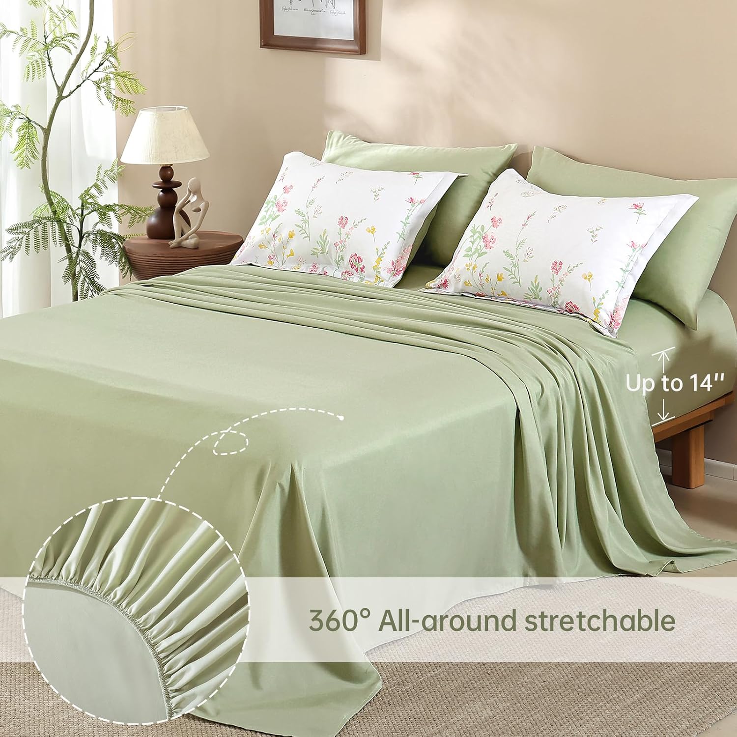 Thumbnail 4 de Yiran King Floral Duvet Set 7-Piece