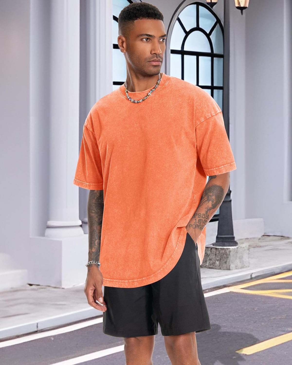 Thumbnail 5 de Oversized Tshirts for Men Short Sleeve Vintage Washed Basic Loose Tees 2026