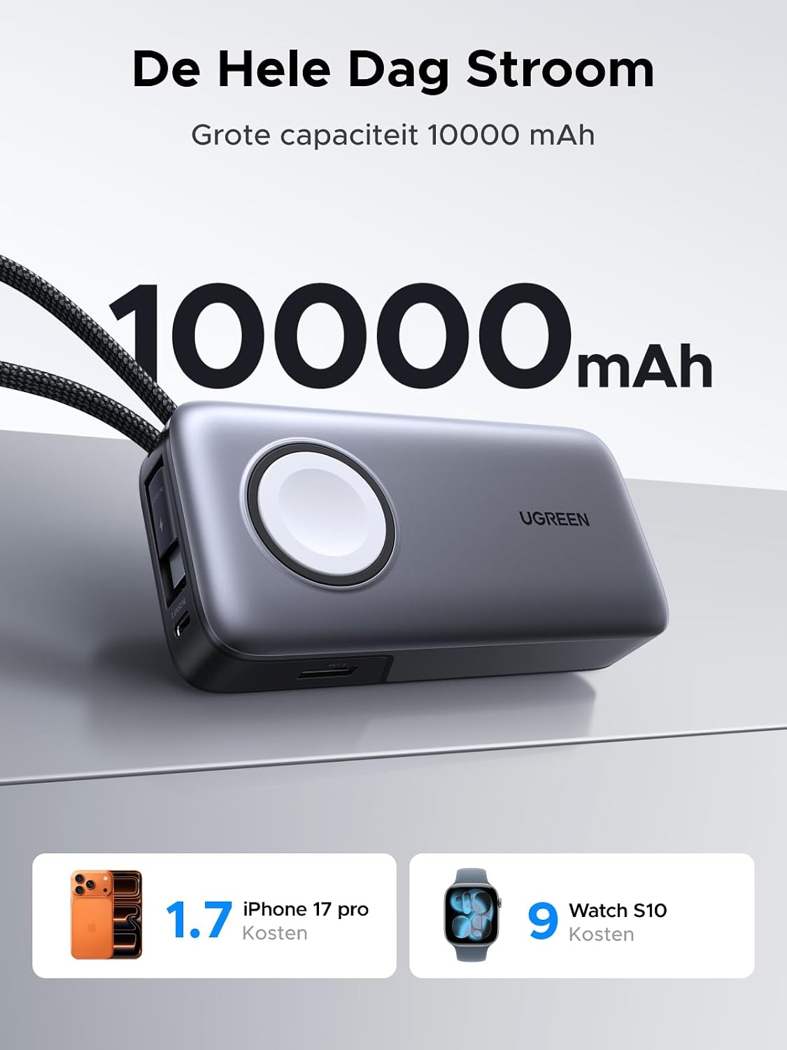 Thumbnail 4 de UGREEN Nexode 55434 powerbank 10.000 mAh met 30W USB-C en iWatch-lader