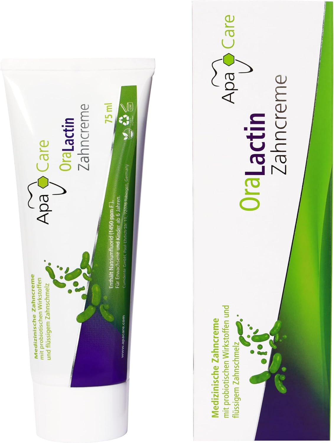 Detalle de Dentifricio rimineralizzante OraLactin con smalto liquido e fluoro – 3x75 ml
