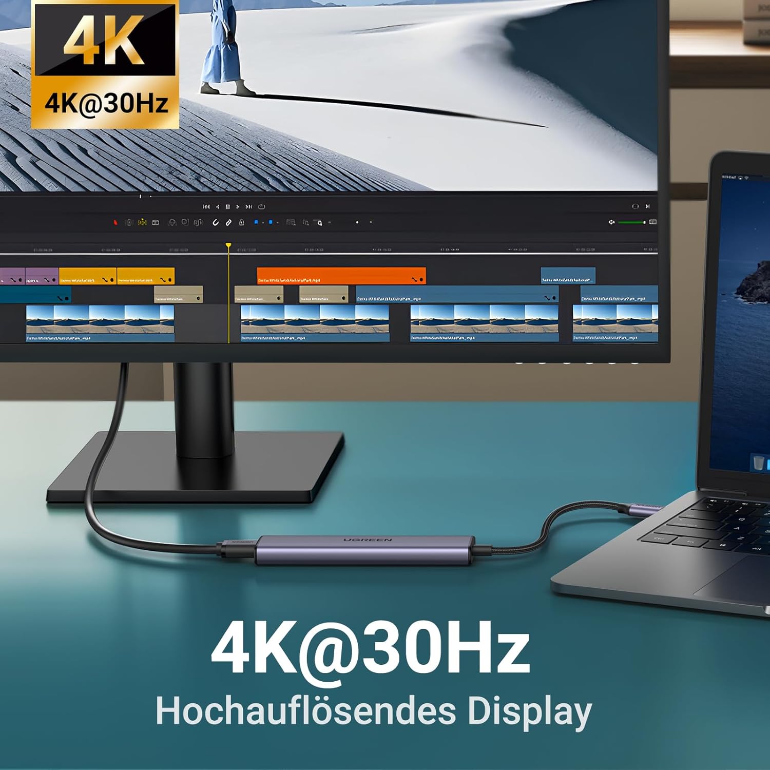 Detalle de UGREEN Revodok 105 USB C Hub PD100W 4K HDMI