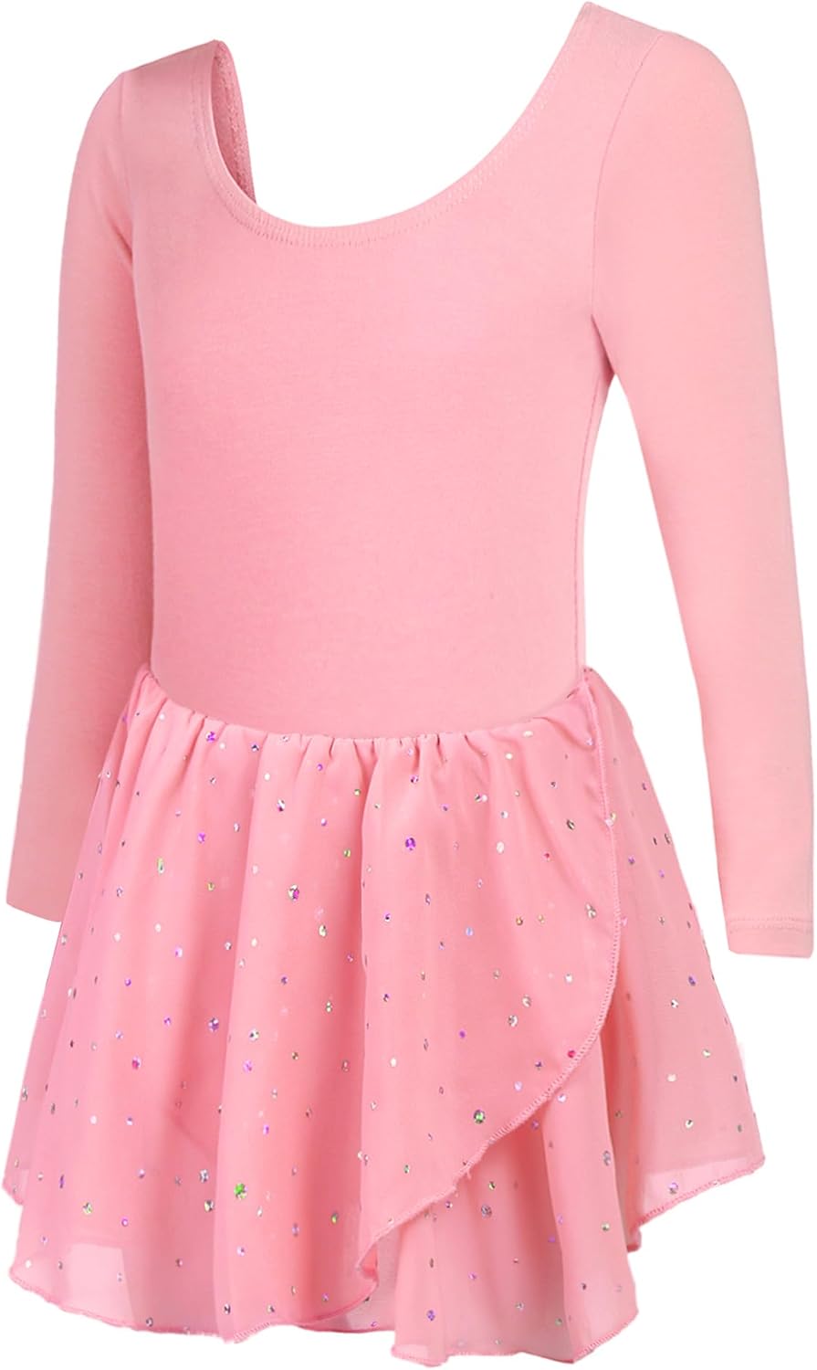 Detalle de Trudge vestito da balletto in cotone con maniche a volant e gonna tutu in chiffon