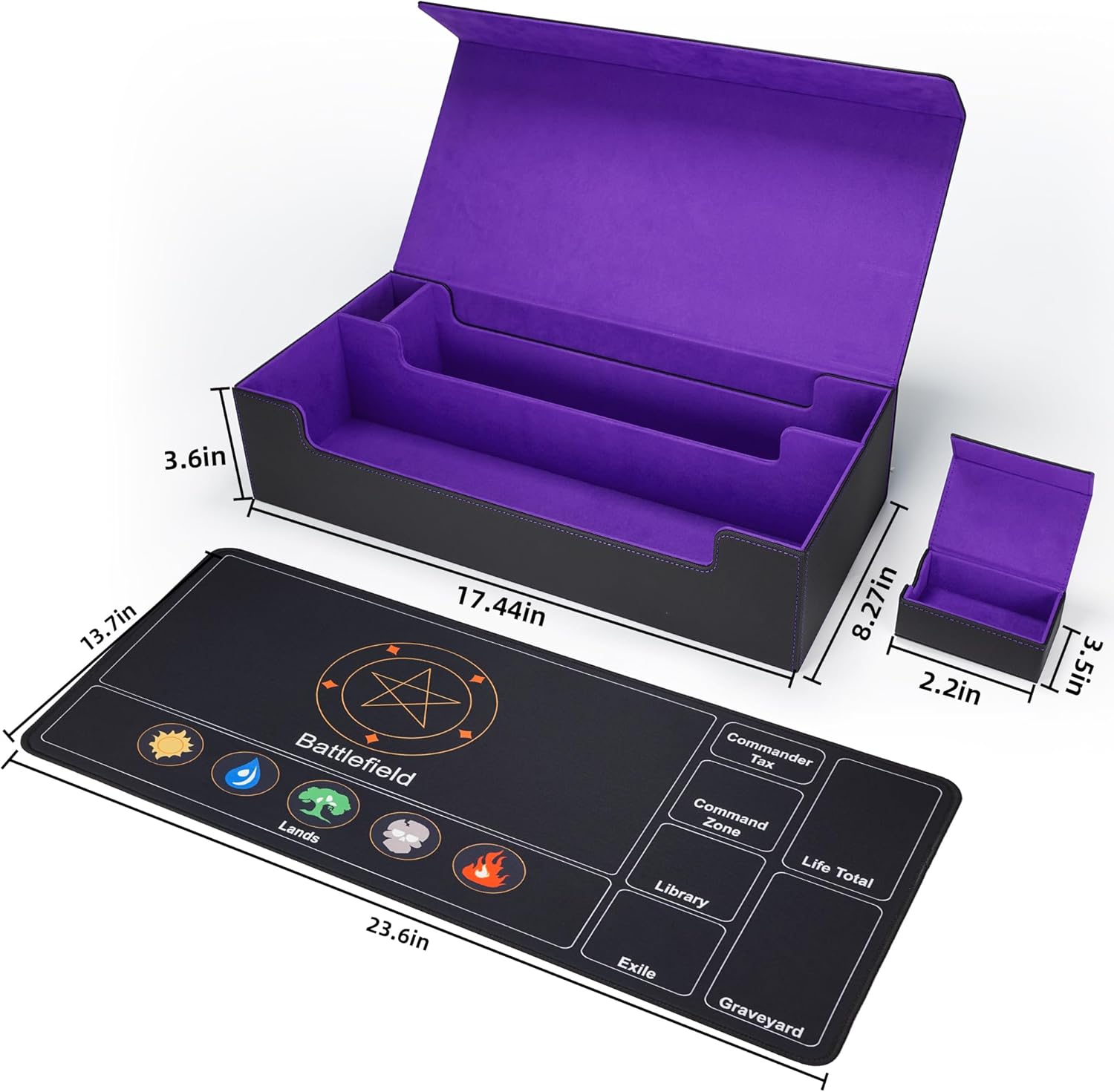 Thumbnail 1 de AFIING Mtg Deck Box: Holds 5 Display Deck Boxes with Playmat, Dice Box, Dividers, and Card Support