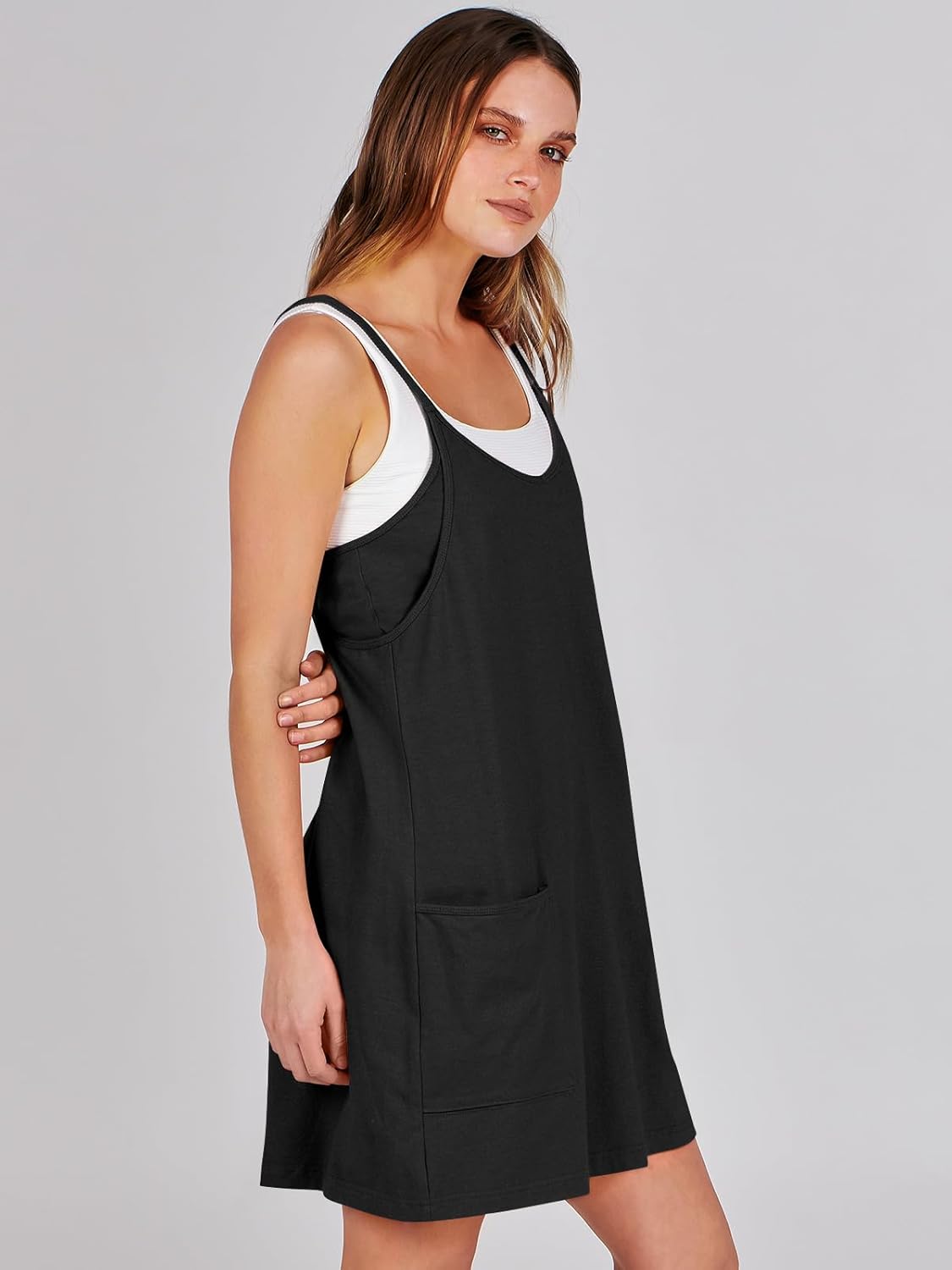 Thumbnail 3 de ANRABESS Women Athletic Dress Mini Romper with Built-in Shorts (Summer Tennis/Workout)