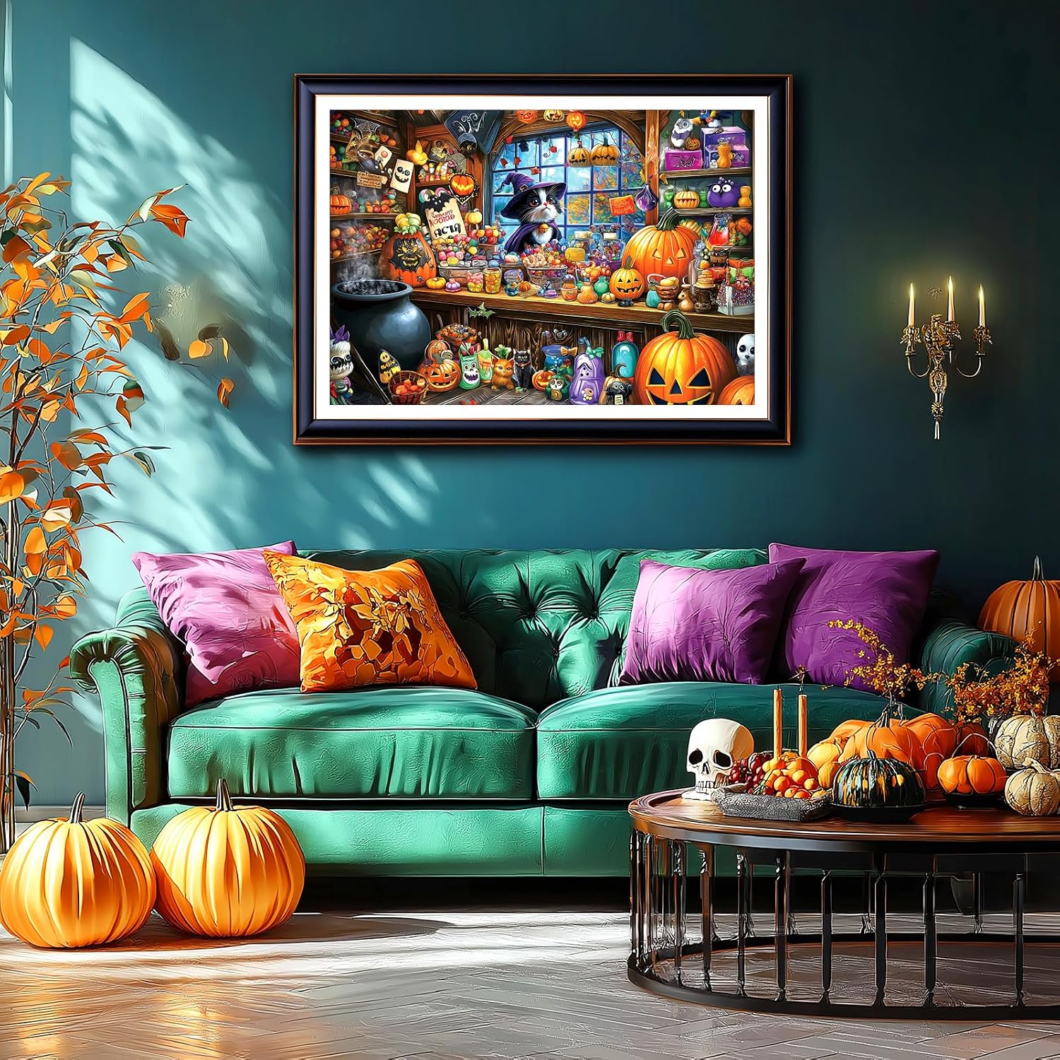 Detalle 2 de MINIWAN BFJIUJIU-00186 Halloween Witch Cat 1,000-Piece Jigsaw Puzzle