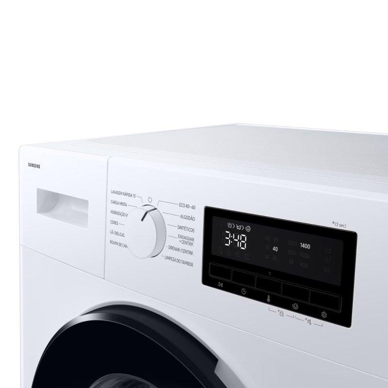 Detalle de Lavadora Samsung WW80FG3M05AW: limpieza con vapor, 8 kg y 1400 rpm a color blanco