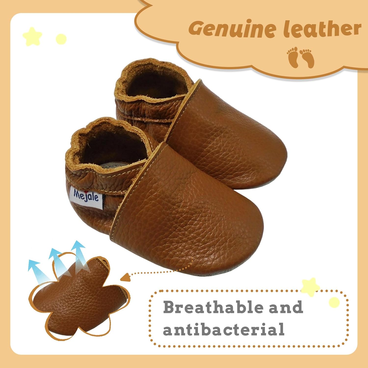 Thumbnail 6 de Mejale Baby Lederschuhe Krabbelschuhe – Krabbel- und Lauflernschuhe aus Leder für Babys