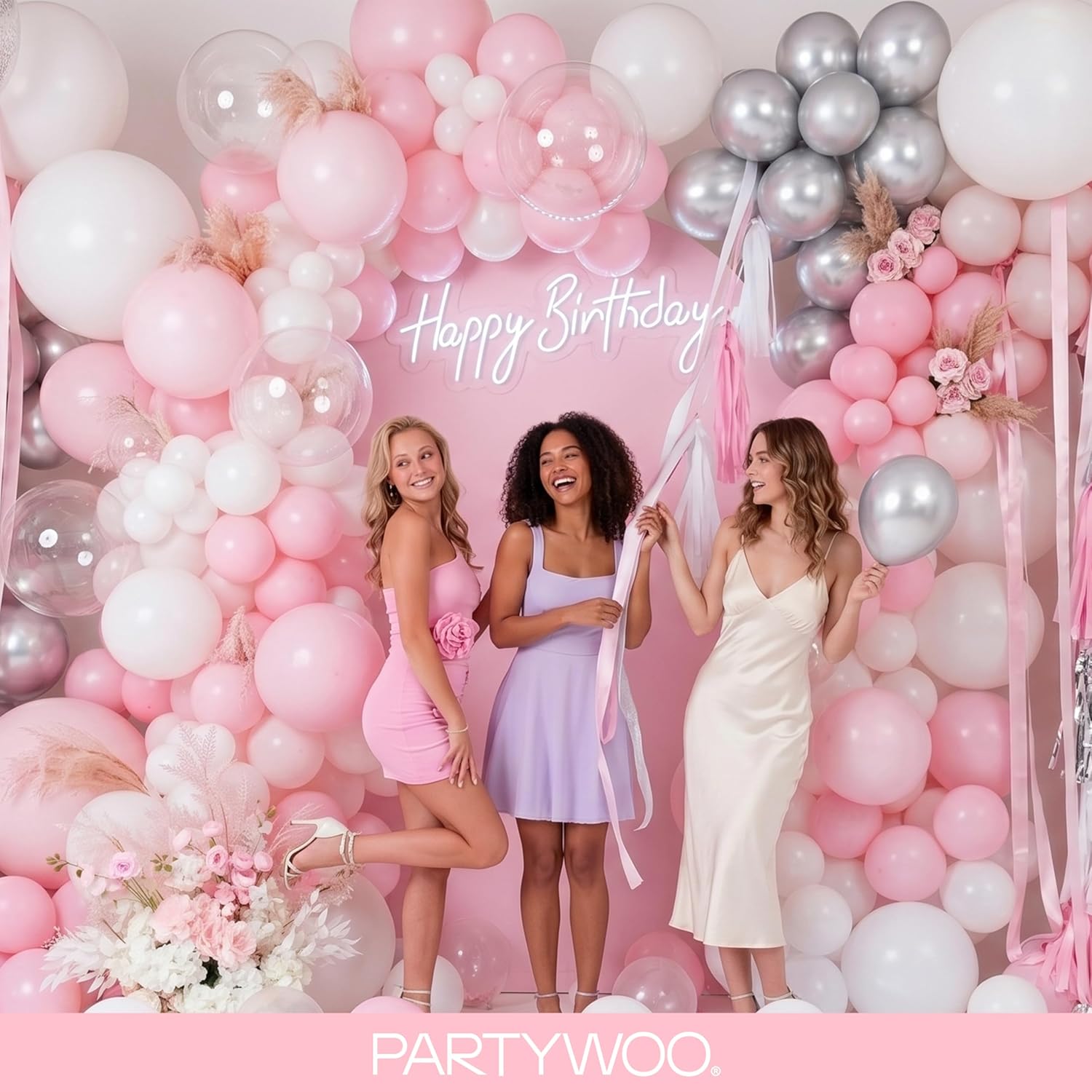 Thumbnail 4 de PartyWoo Light Pink Balloons 85-Piece Pastel Baby Pink Balloon Arch Kit (18/12/10/5 Inch)