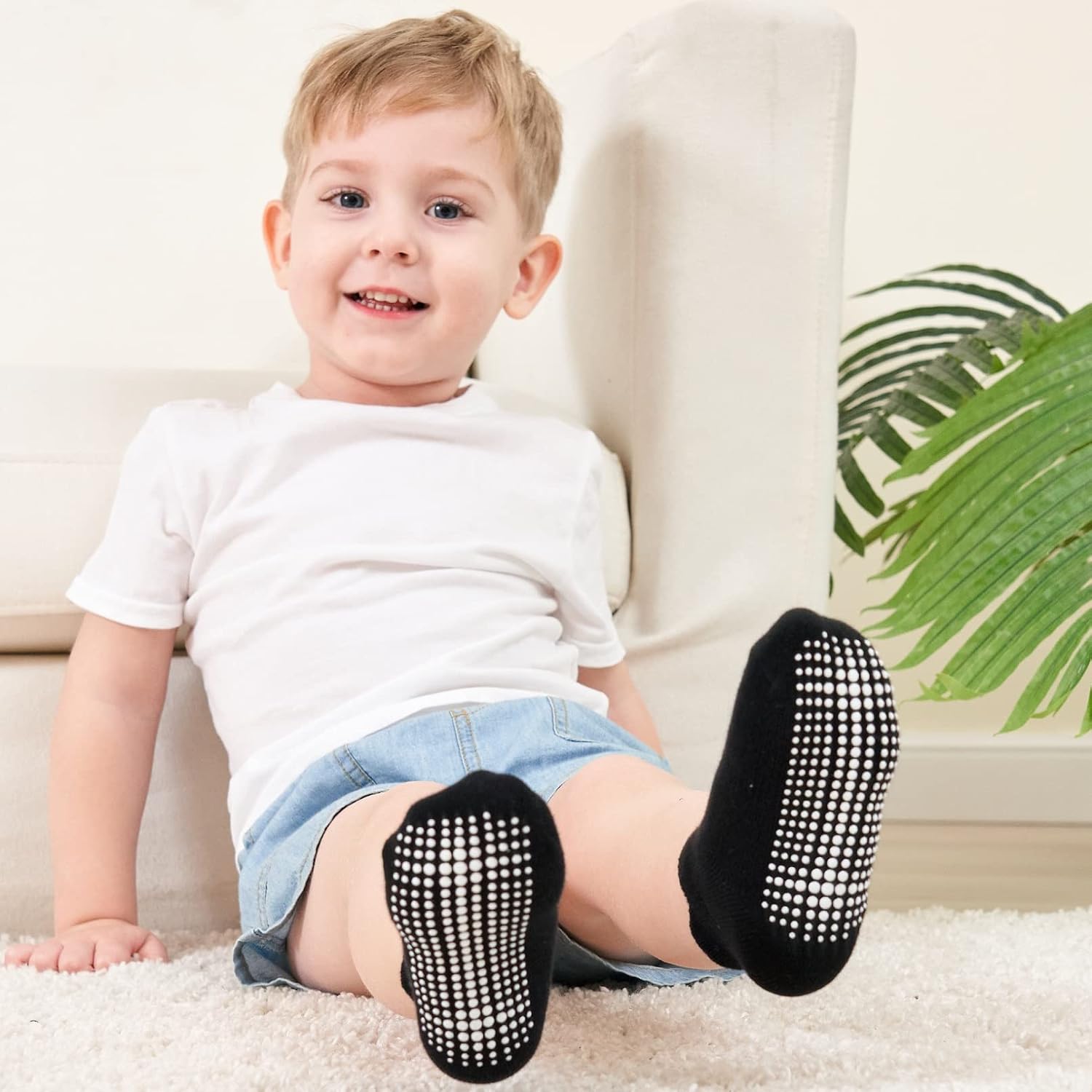 Thumbnail 1 de Zaples Baby Non Slip Grip Ankle Socks (9-Pair Set) with Non Skid Soles
