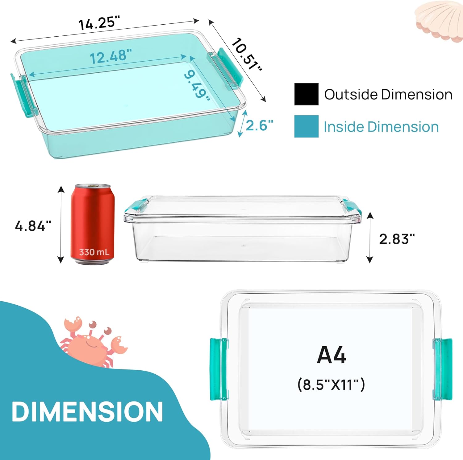 Thumbnail 1 de Vtopmart 6 Qt Plastic Storage Bins 📦