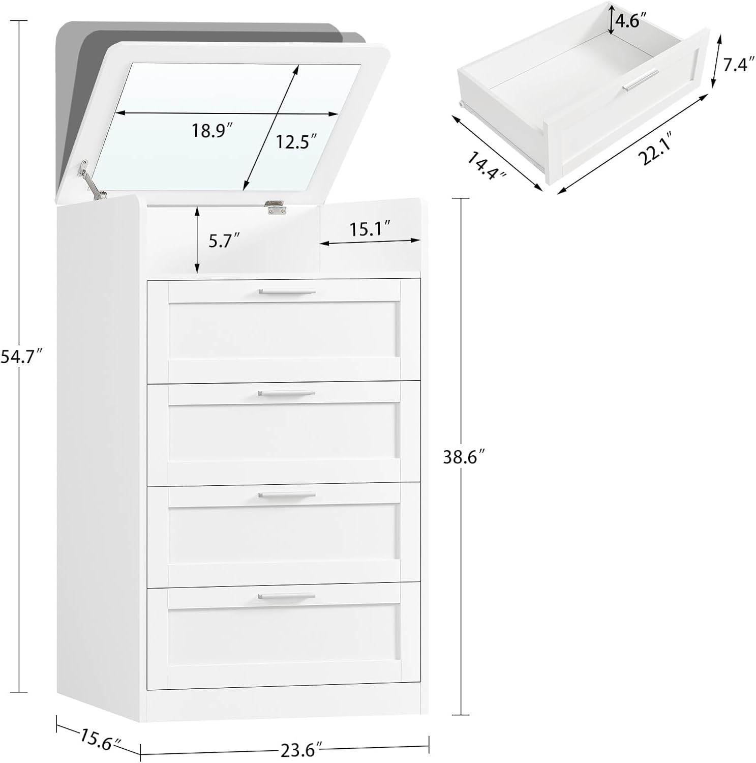 Thumbnail 1 de TEENFON Dresser with 4 Drawers