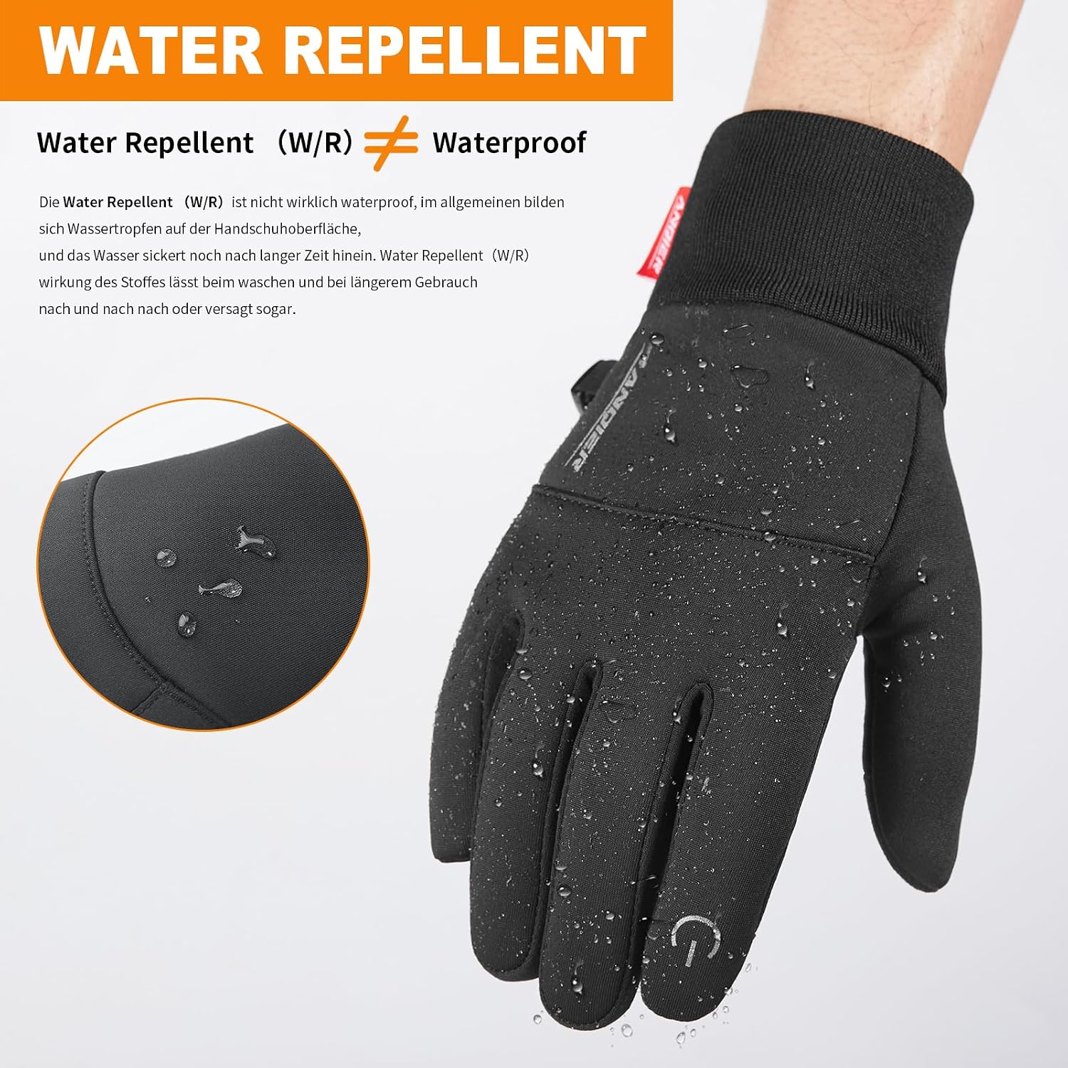 Thumbnail 2 de Anqier Winterhandschuhe Touchscreenhandschuhe für Radler
