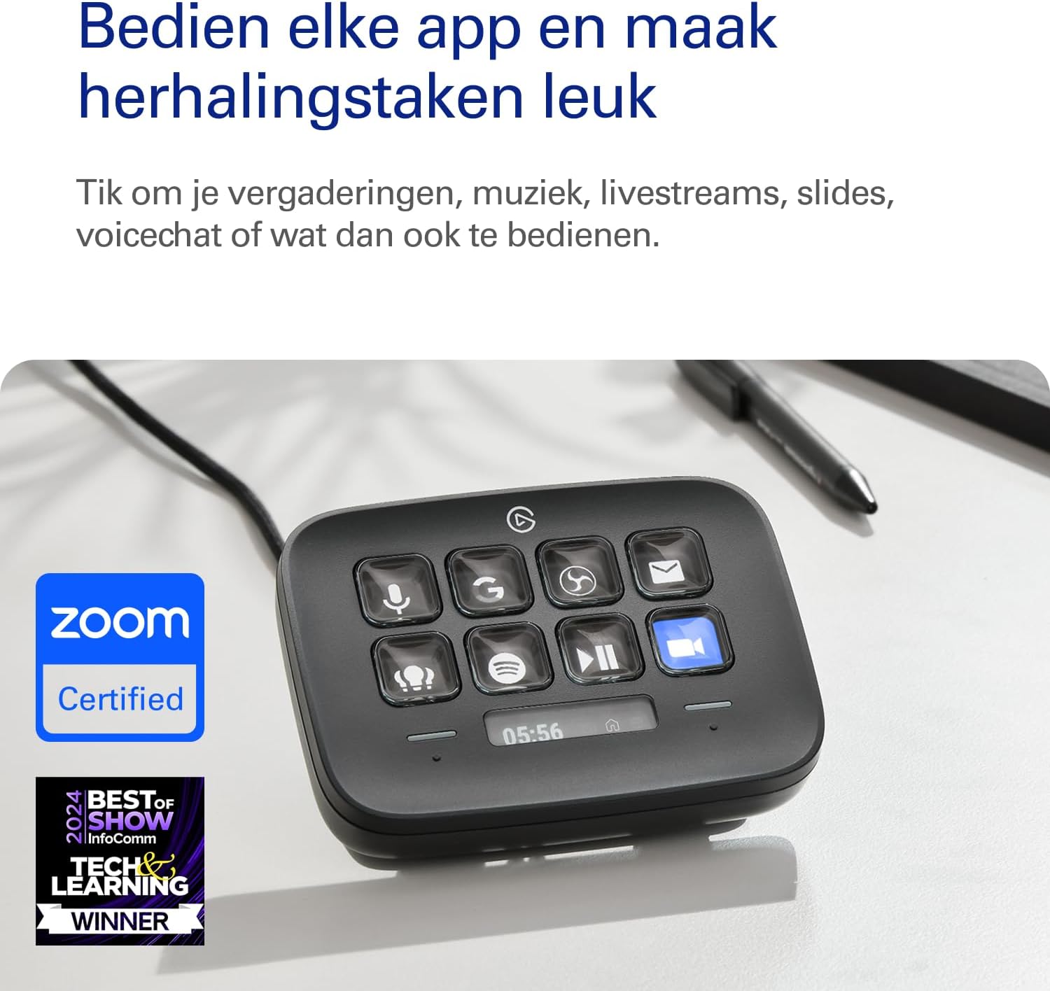 Detalle 2 de Elgato Stream Deck Neo 20GBJ9911-bk, zwart bedieningspaneel met 8 toetsen