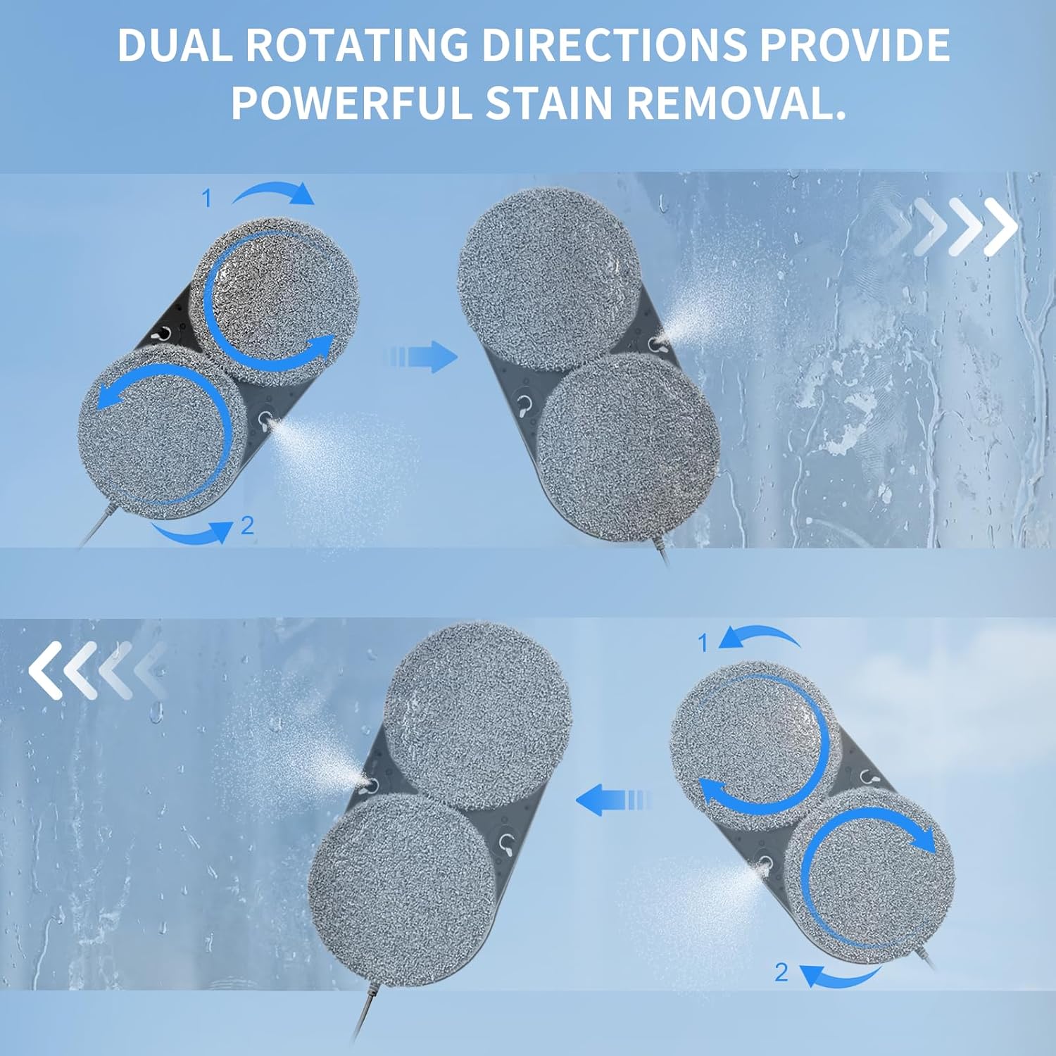 Thumbnail 6 de Tosima W5 Pro robot laveur de vitres 6400 Pa, double pulvérisation et 20 chiffons en microfibre (noir)