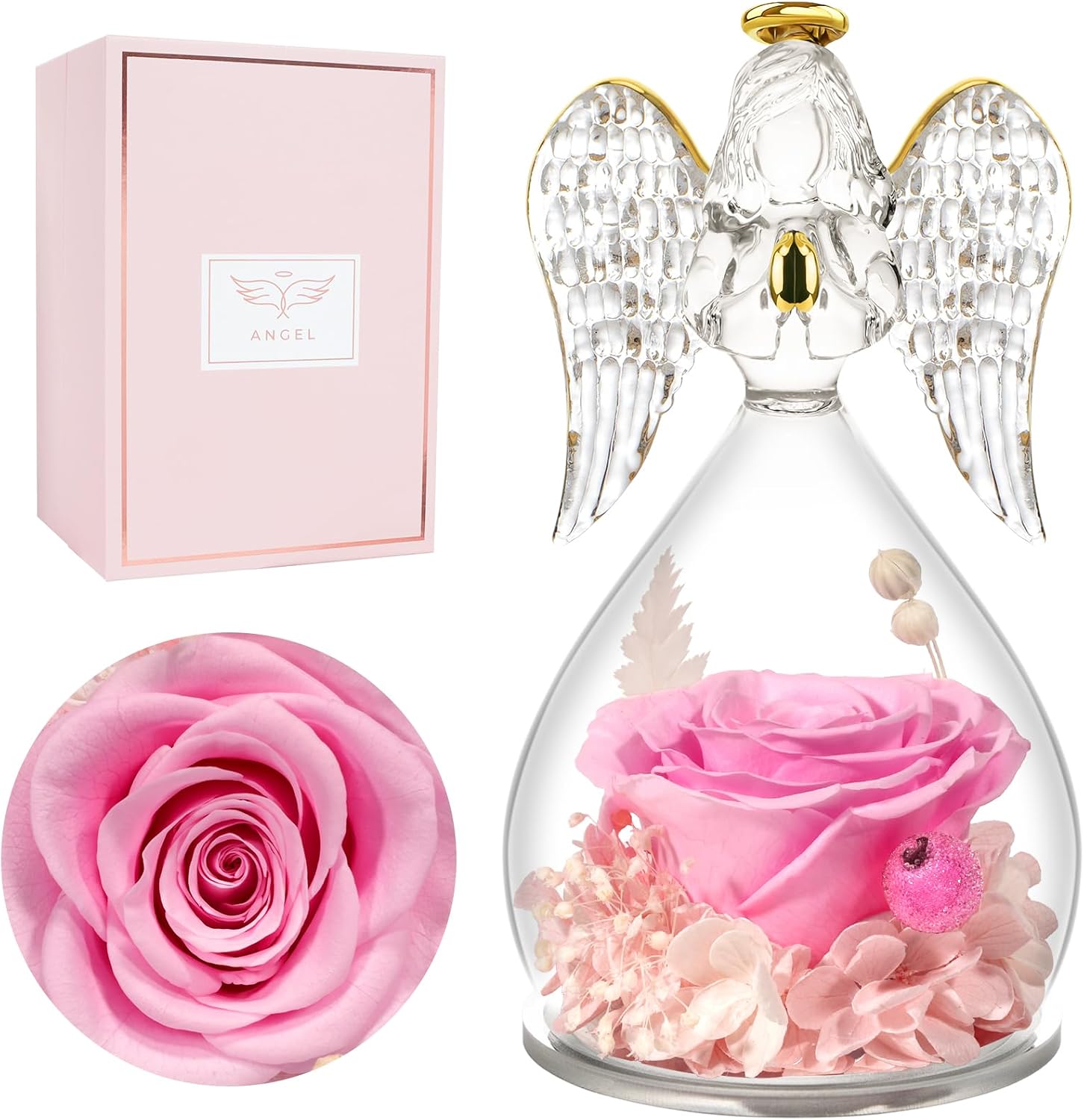 Detalle de Miofula Ewige Rose Engel Geschenk 3–5 Jahre 🌹
