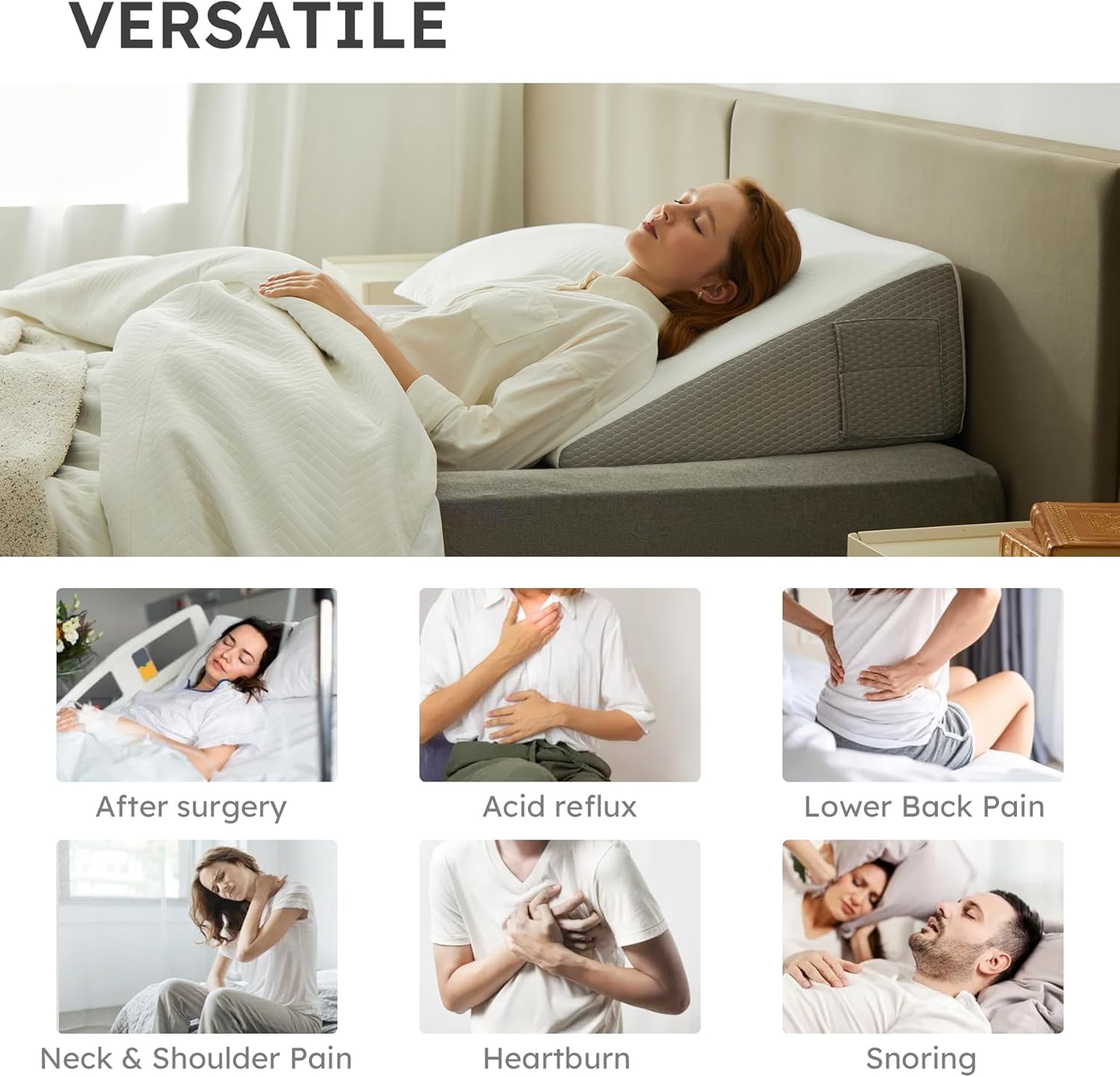 Thumbnail 3 de Bedluxe Wedge Pillow 10 inch for Acid Reflux