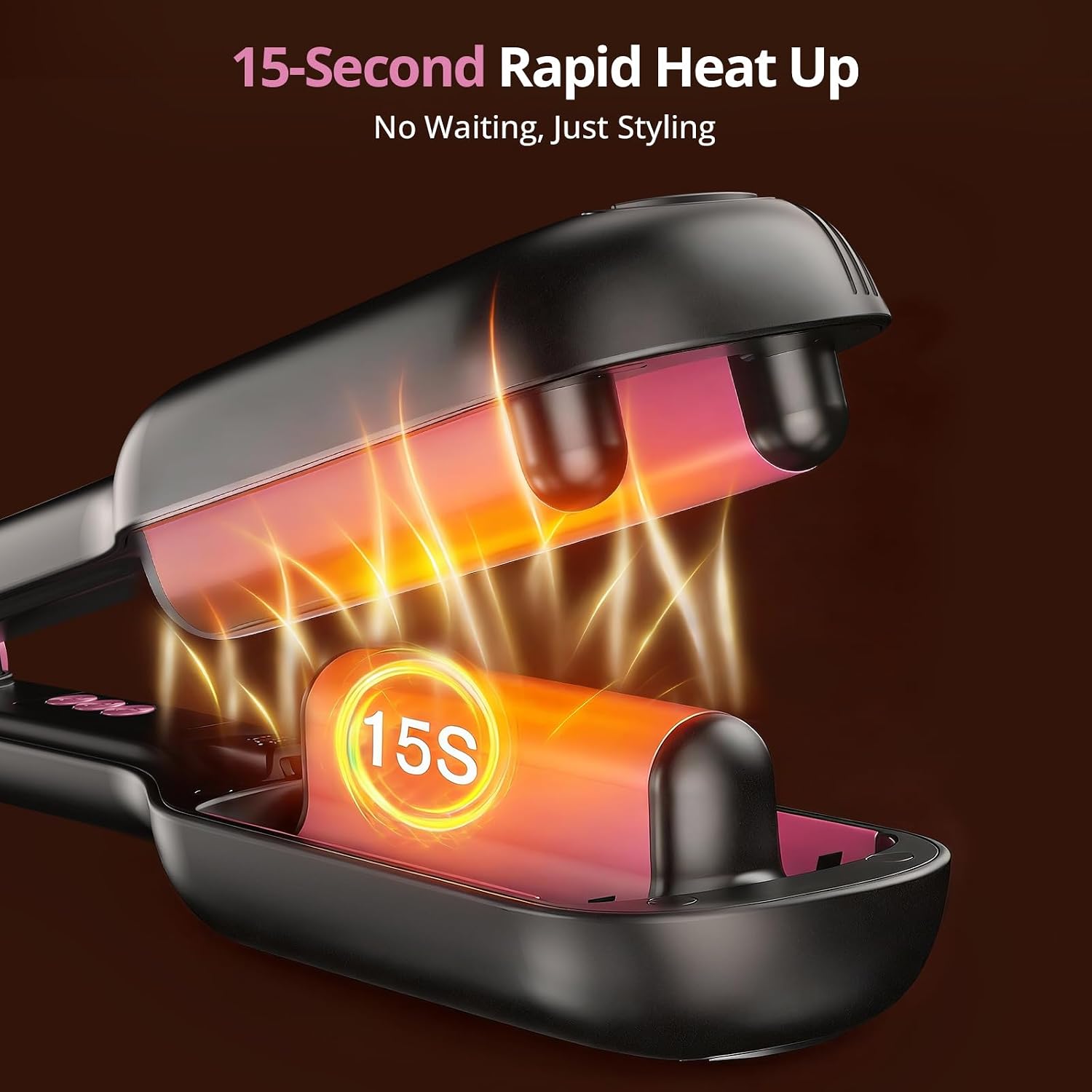 Thumbnail 4 de Hair Waver Crimper with Smart Timers – 25mm Dual Voltage, 15s Heat-Up