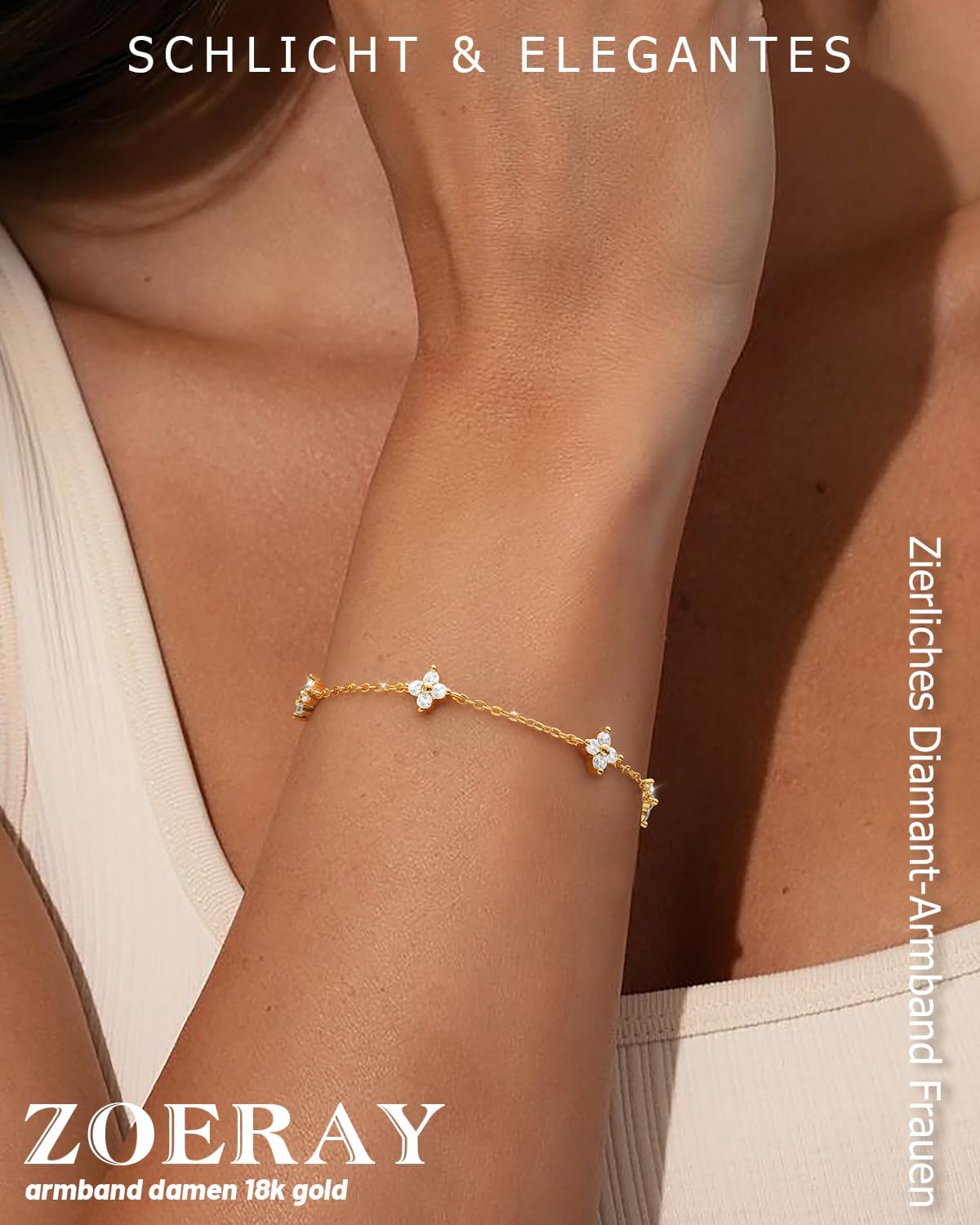 Detalle 2 de ZOERAY Armband Damen Gold Silber verstellbar