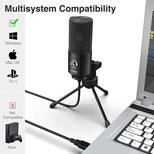 Detalle de FIFINE K669B — Micro USB Condenser pour PC/Mac et streaming, cadre métal fiable