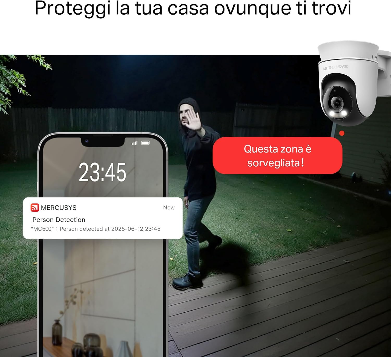 Thumbnail 5 de MERCUSYS MC500 Telecamera WiFi per esterno 360° 512GB