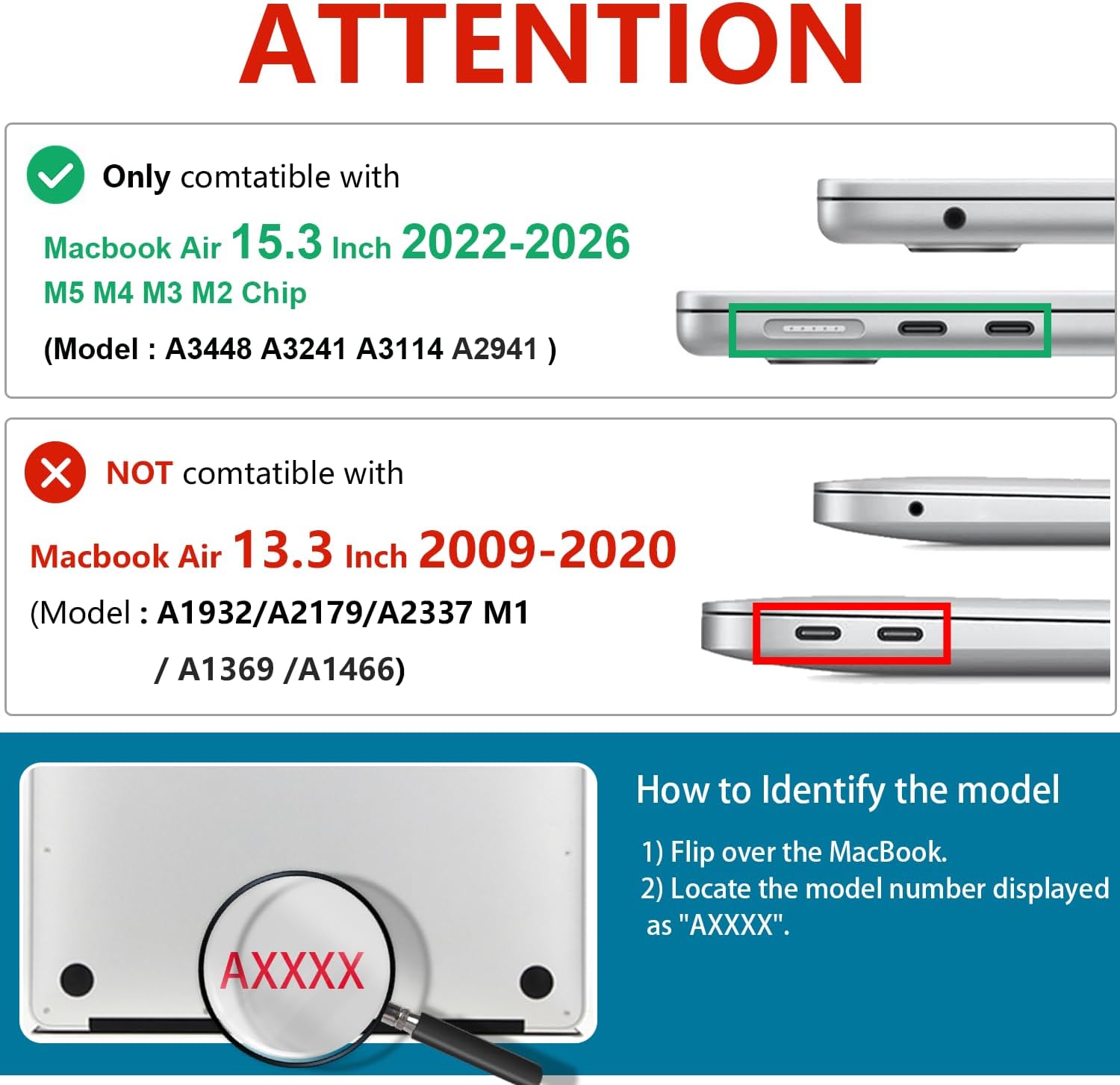 Thumbnail 1 de NPUOLS MacBook Air 15 Zoll Hülle 2023–2026: Ultradünne Hartschale mit Tastaturabdeckung (A3448/A3421/A3114/A2941) – Tiefes Teal