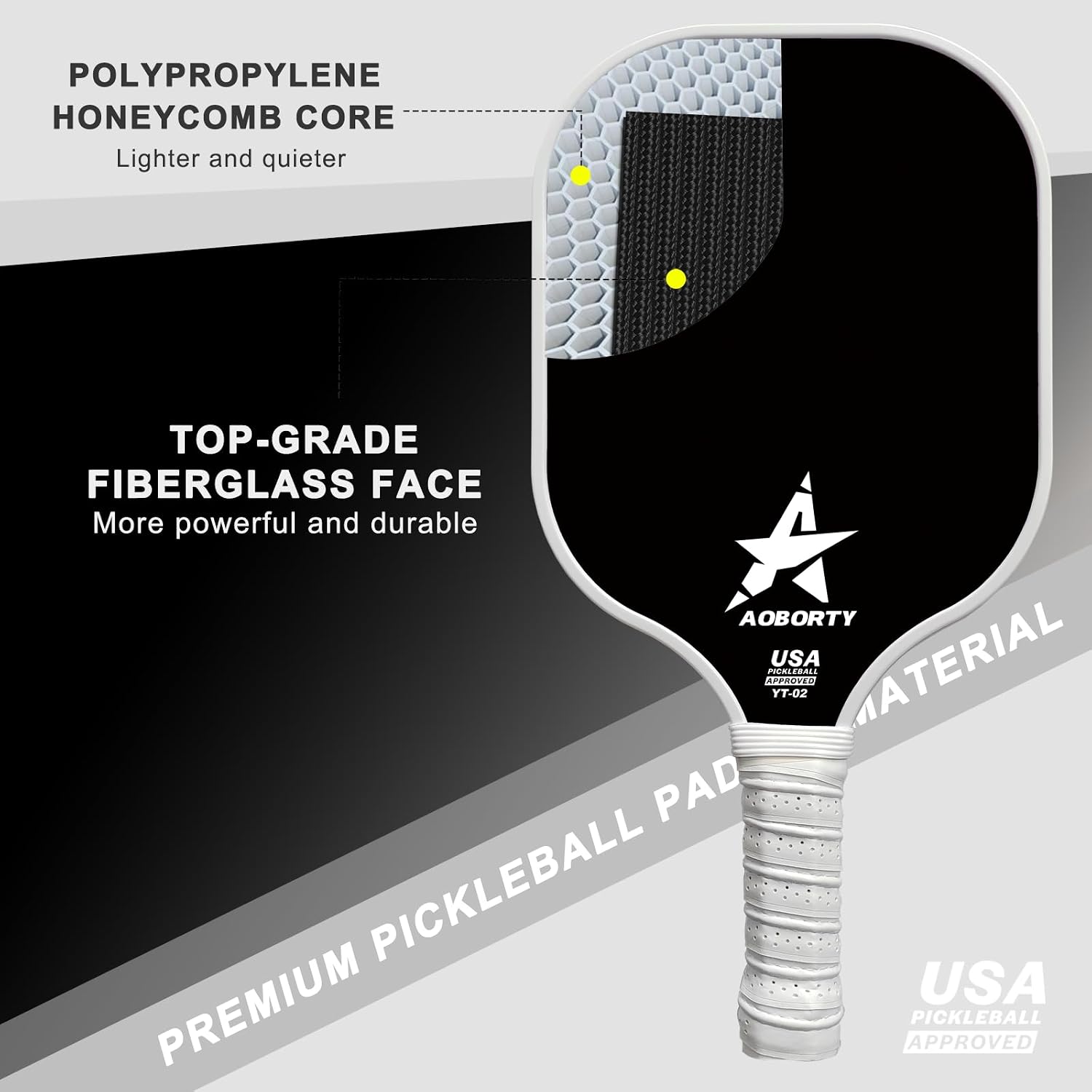 Detalle 2 de AOBORTY Pickleball Paddles 4-Pack with 4 Balls ๐