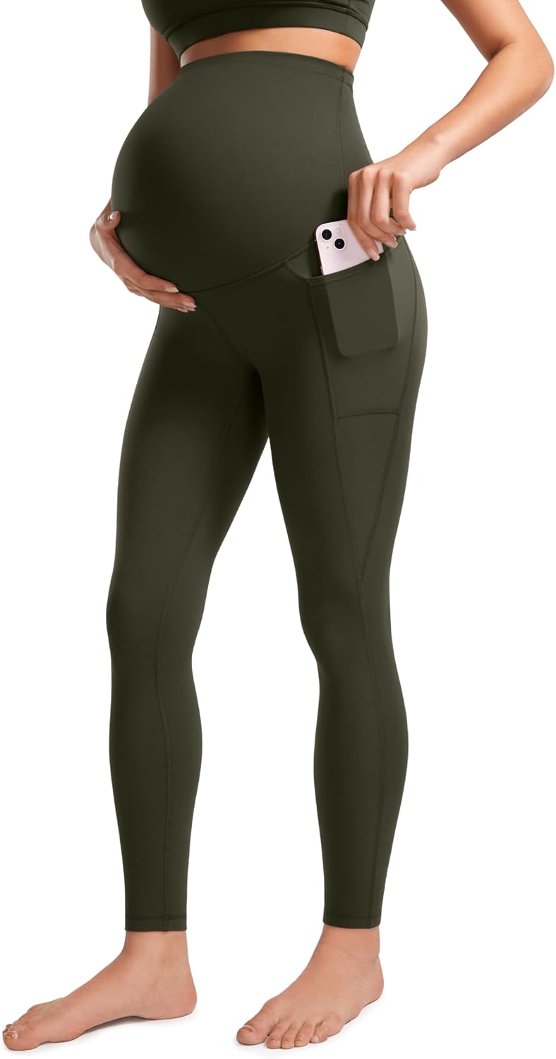 Detalle de CRZ YOGA Butterluxe 28" Maternity Leggings with Pockets Over The Belly
