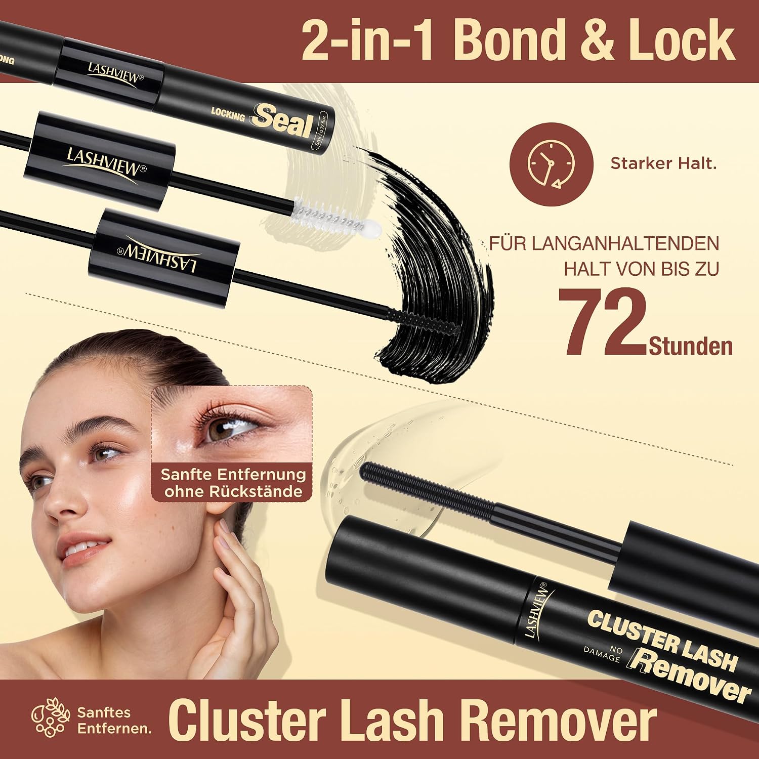 Detalle de LASHVIEW Cluster-Wimpern-Set – DIY Volumen-Cluster-Wimpern 10–16 mm
