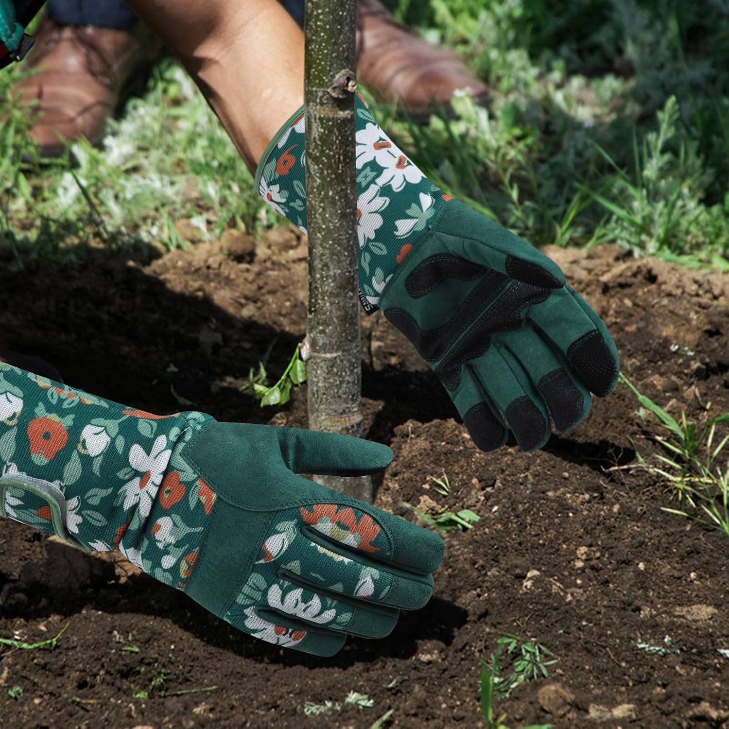 Thumbnail 6 de SAWANS Long Gardening Gloves (Green, M) – extra-long thorn-proof gloves with breathable comfort