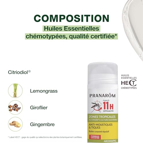 Detalle de Pranarôm Aromapic Roller Anti-Moustiques et Tiques Zones Tropicales – 75 ml