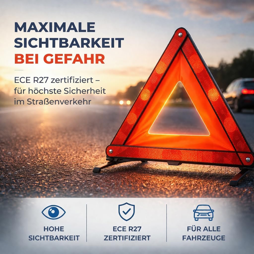 Thumbnail 1 de POWR CAR V16 Warndreieck-Leuchte – Warndreieck & Pannendreieck mit EU-Zulassung