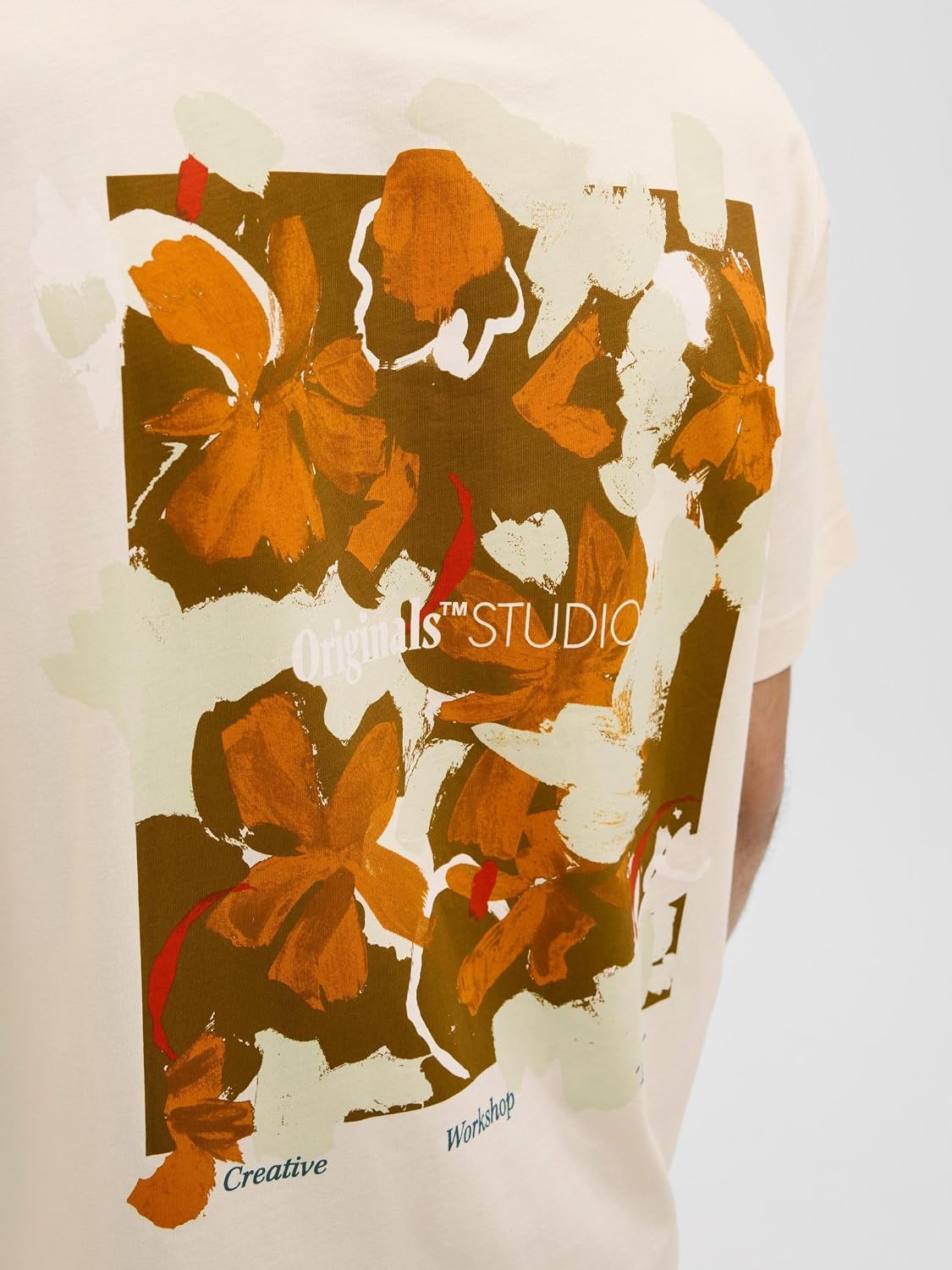 Detalle de JACK & JONES Painted Back Tee SS Crew Neck Jorvarenna – Maglietta con Scollo Rotondo da Uomo
