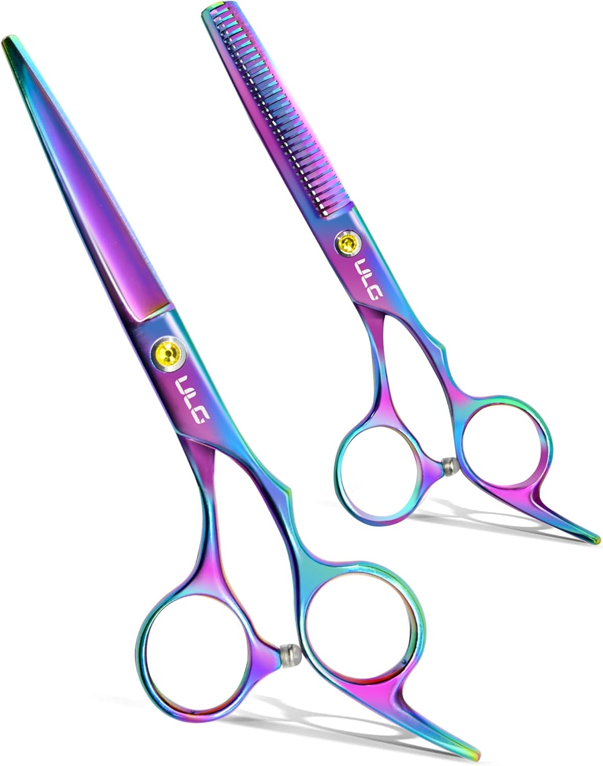 Detalle 2 de ULG Professionelles Haarschneide-Scheren-Set (16,5 cm) mit japanischem Edelstahl – Effilierschere & Barbier-Schere für Friseur- und Heimgebrauch, schwarz