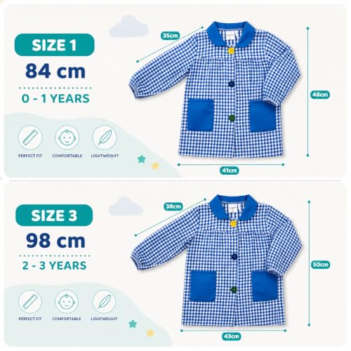 Detalle de HOMYBABY Babi escolar infantil con botones – talla 3 (Blue)