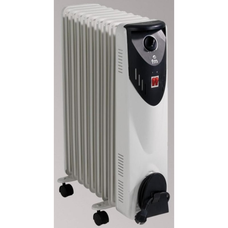 Detalle de Radiador Eléctrico FM Calefacción RW-20 2000W – 9 Elementos, movilidad y control térmico fiable