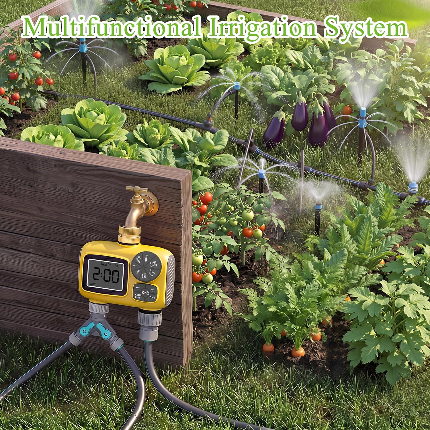 Detalle 2 de TRJZWA Dual Port Water Timer with LCD Display: A Pragmatic Auto-Irrigation Solution