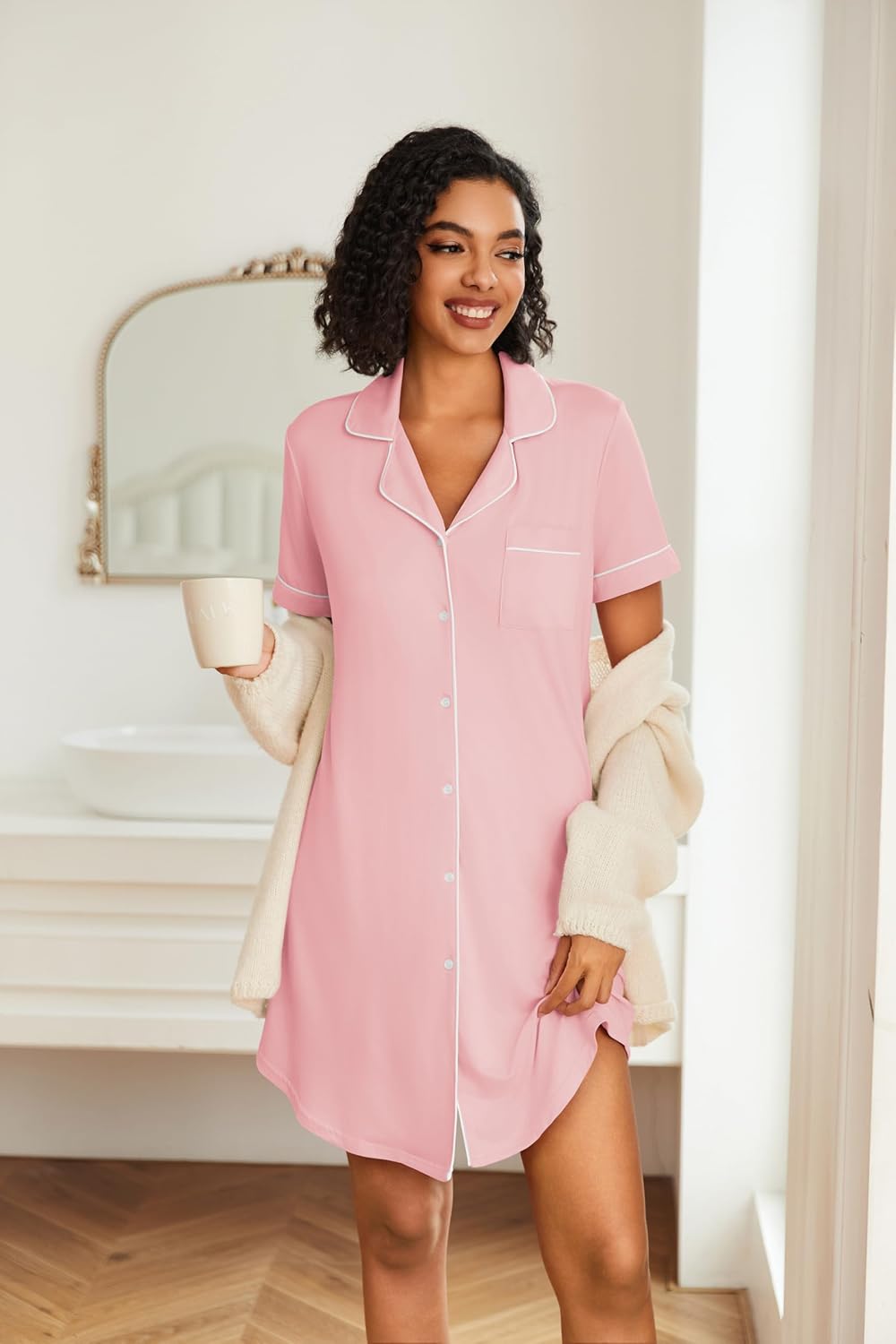 Thumbnail 1 de Ekouaer Chemise de Nuit Femme S-XXL