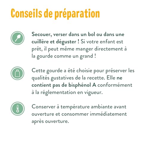 Detalle 2 de GOOD GOÛT Petit Déj Fraise – Gourde bébé dès 6 mois, format nomade, sans sucres ajoutés, 10x70 g