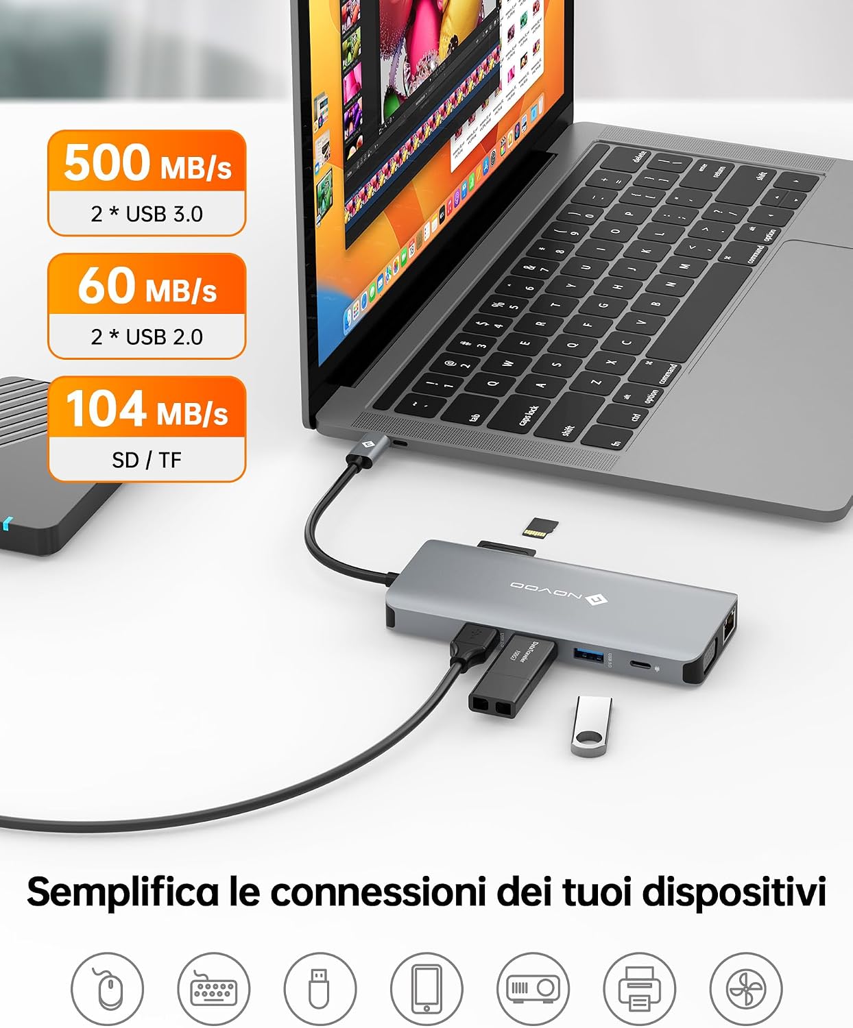Thumbnail 4 de NOVOO Hub USB C 11 en 1 con HDMI 4K