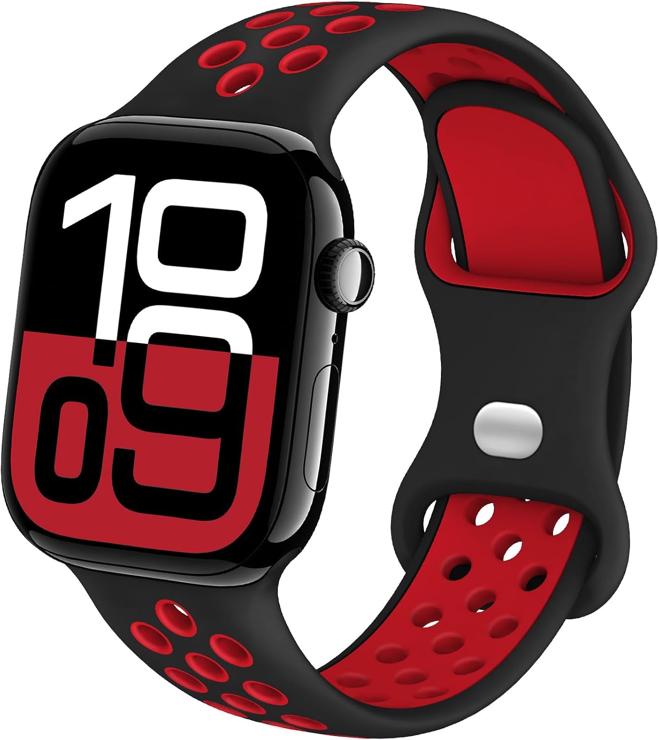 Detalle de Yoohoo Sport Strap for Apple Watch: Breathable Dual‑Colour Silicone Band (38–49mm)