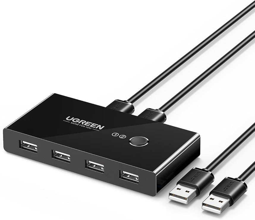 Detalle de UGREEN Switch USB 2.0, Conmutador para 4 Dispositivos ⚙