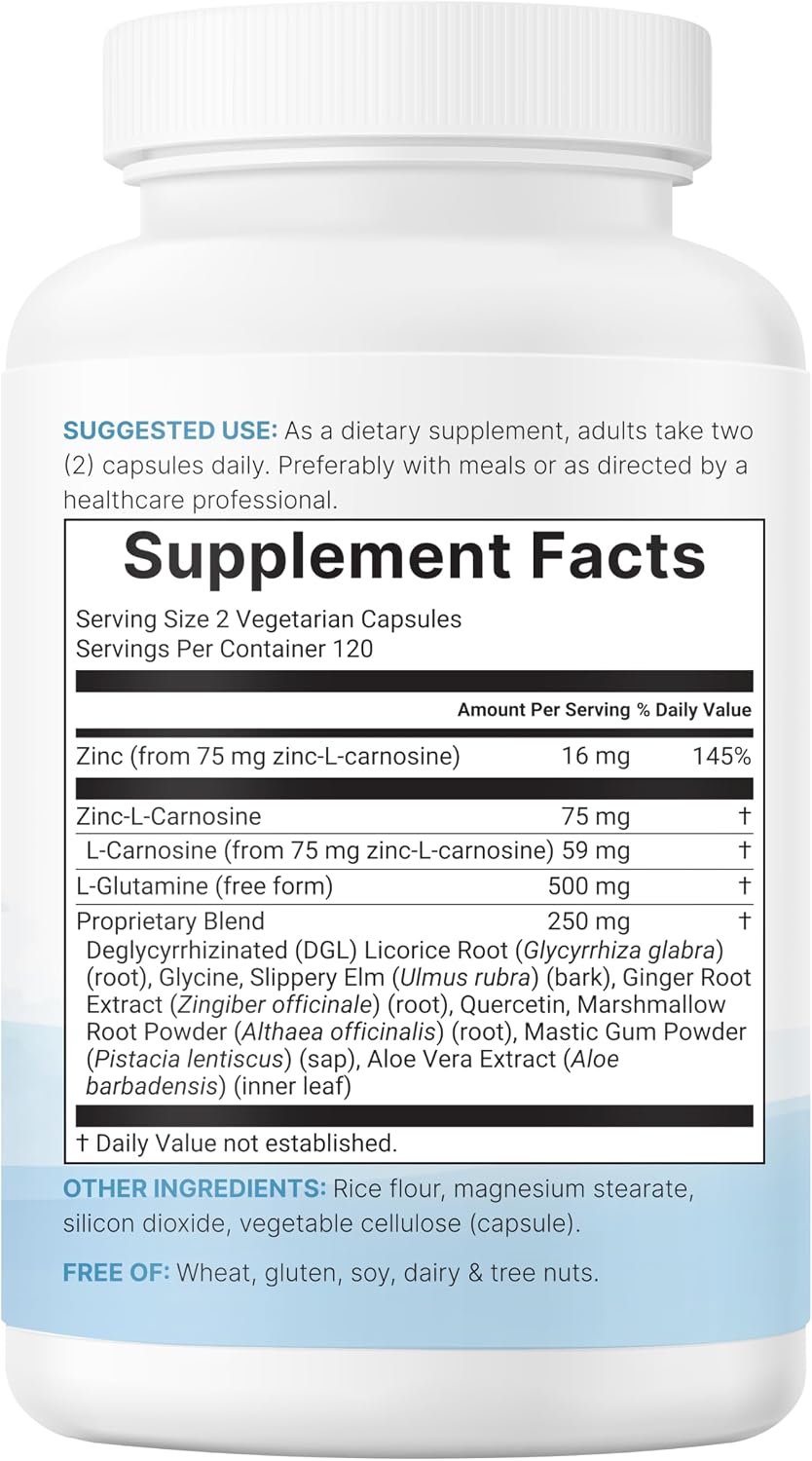 Detalle 2 de Micro Ingredients Zinc Carnosine Capsules, 240 Count