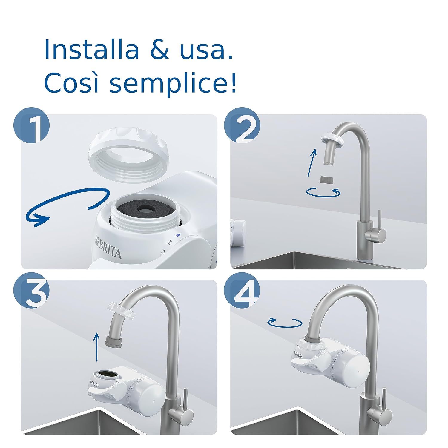 Detalle 2 de BRITA ON TAP V: filtro rubinetto in 4 stadi con indicatore manuale, compatibile Ø22/24 mm