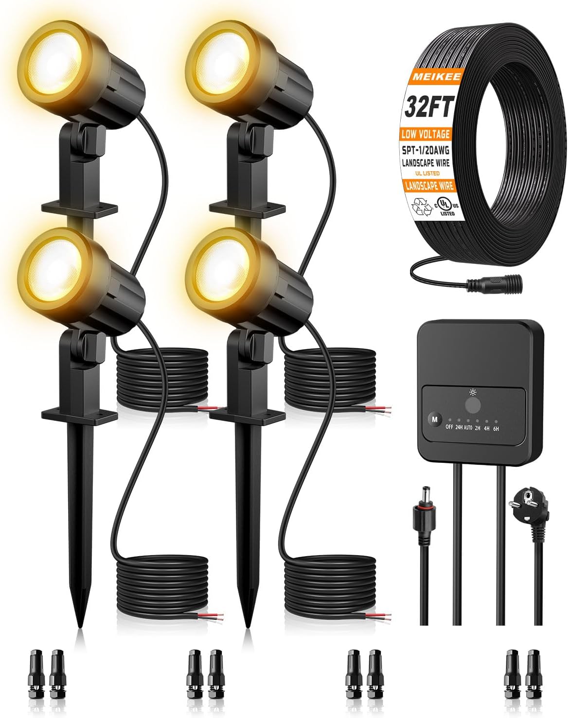 Detalle de MEIKEE DSTA03 trädgårdsbelysning med 8 varmvita LED-spotlights