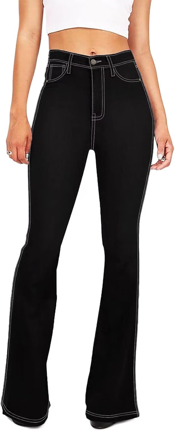 Thumbnail 6 de KDF Flare Jeans for Women: High-Waisted Bootcut Bell Bottom with Stretch