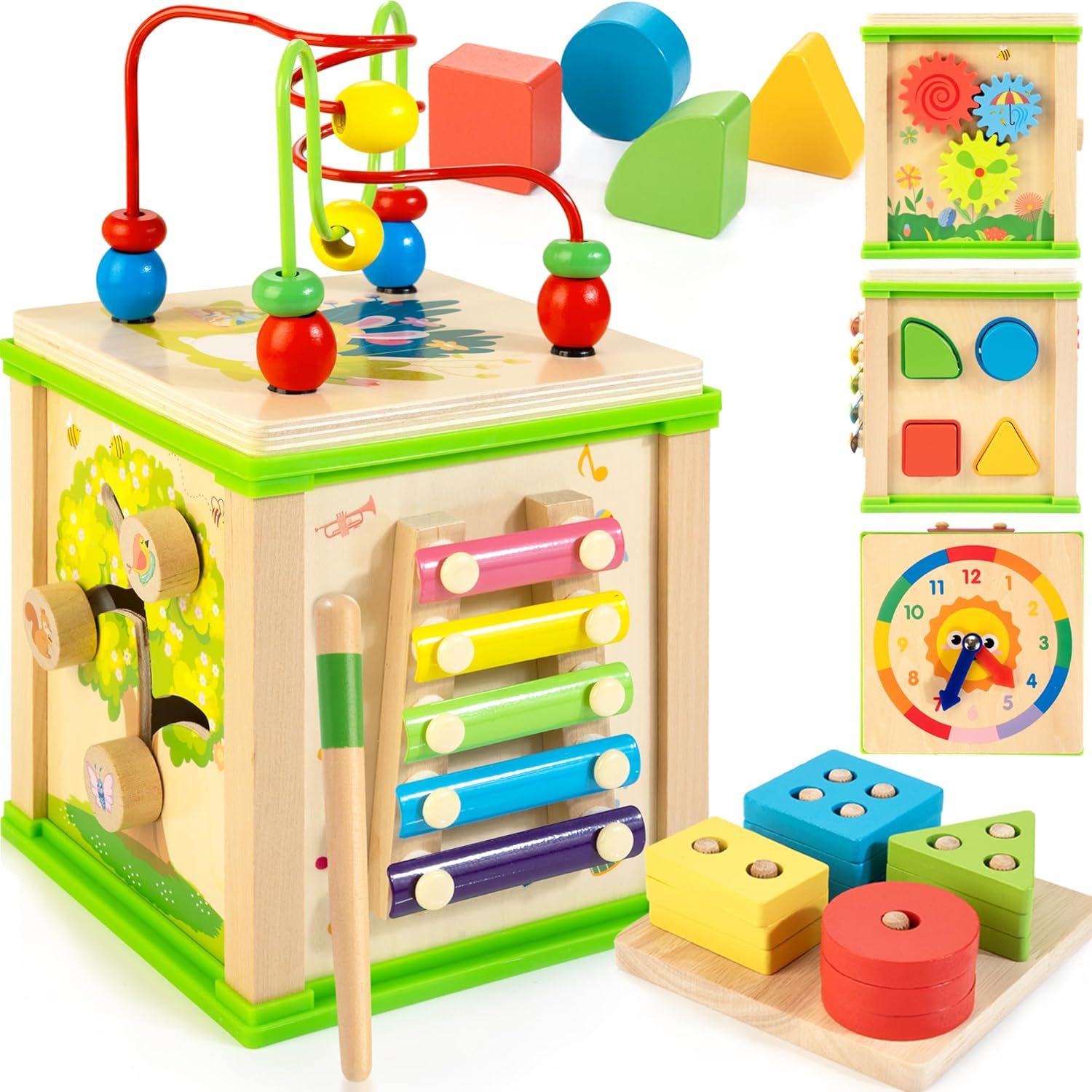 WOODMAM 7-in-1 Activity Cube