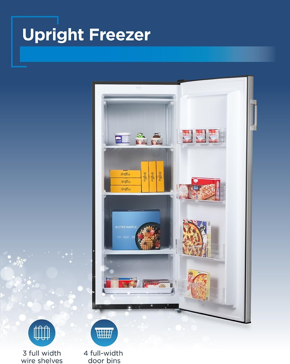Detalle de BLACK+DECKER BUF850LS 8.5 Cu. Ft. Upright Freezer, Stainless Look