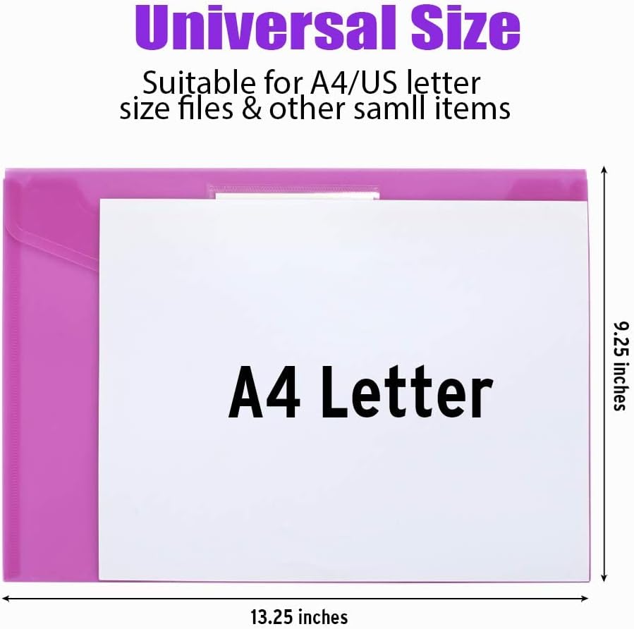 Thumbnail 5 de Sooez SZ-03-22 File Folders, 24-Pack Clear Poly Envelopes in Assorted Colors