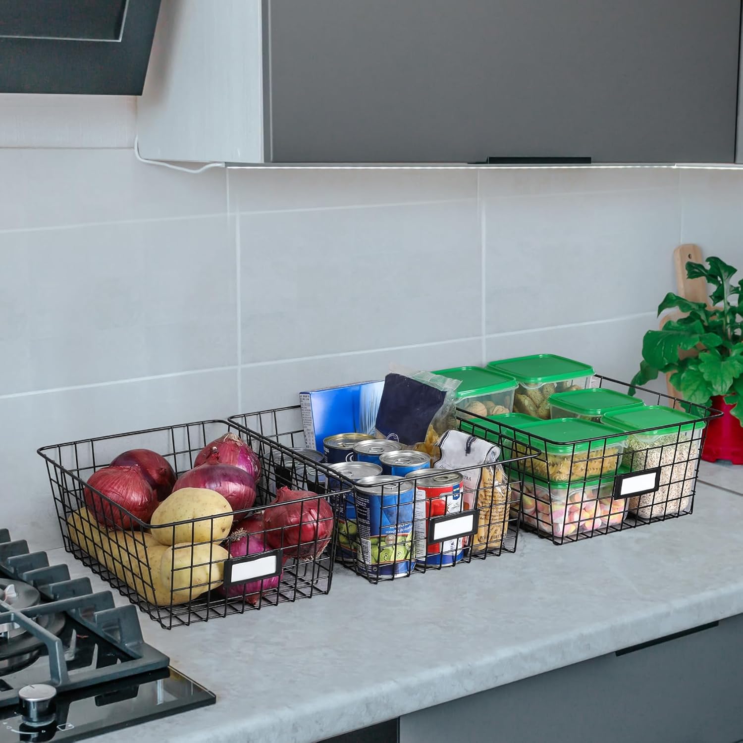 Thumbnail 5 de 8 Set, Extra Large Wire Baskets for Organizing with Labels