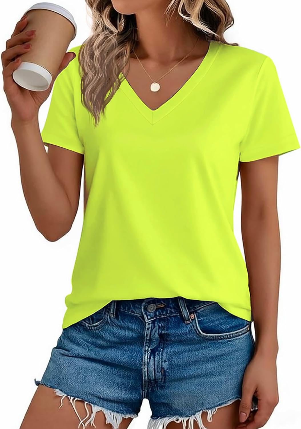 Thumbnail 6 de BJY Cotton V-Neck T-Shirt